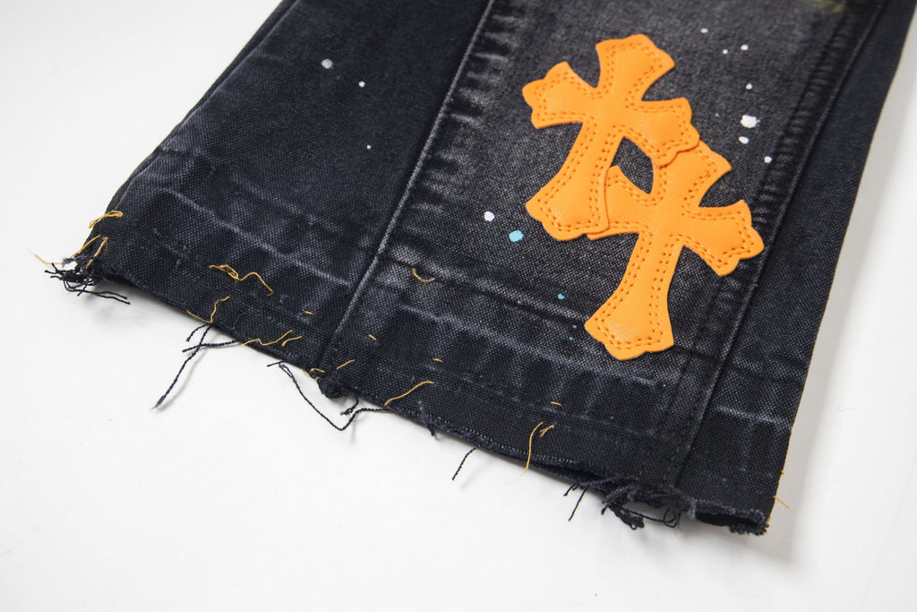 Chrome Hearts Gallery Dept Cross Patch Flare Denim Jeans 8176