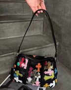Chrome Hearts Silver Filigree Multicolor Patch Lyon Bag