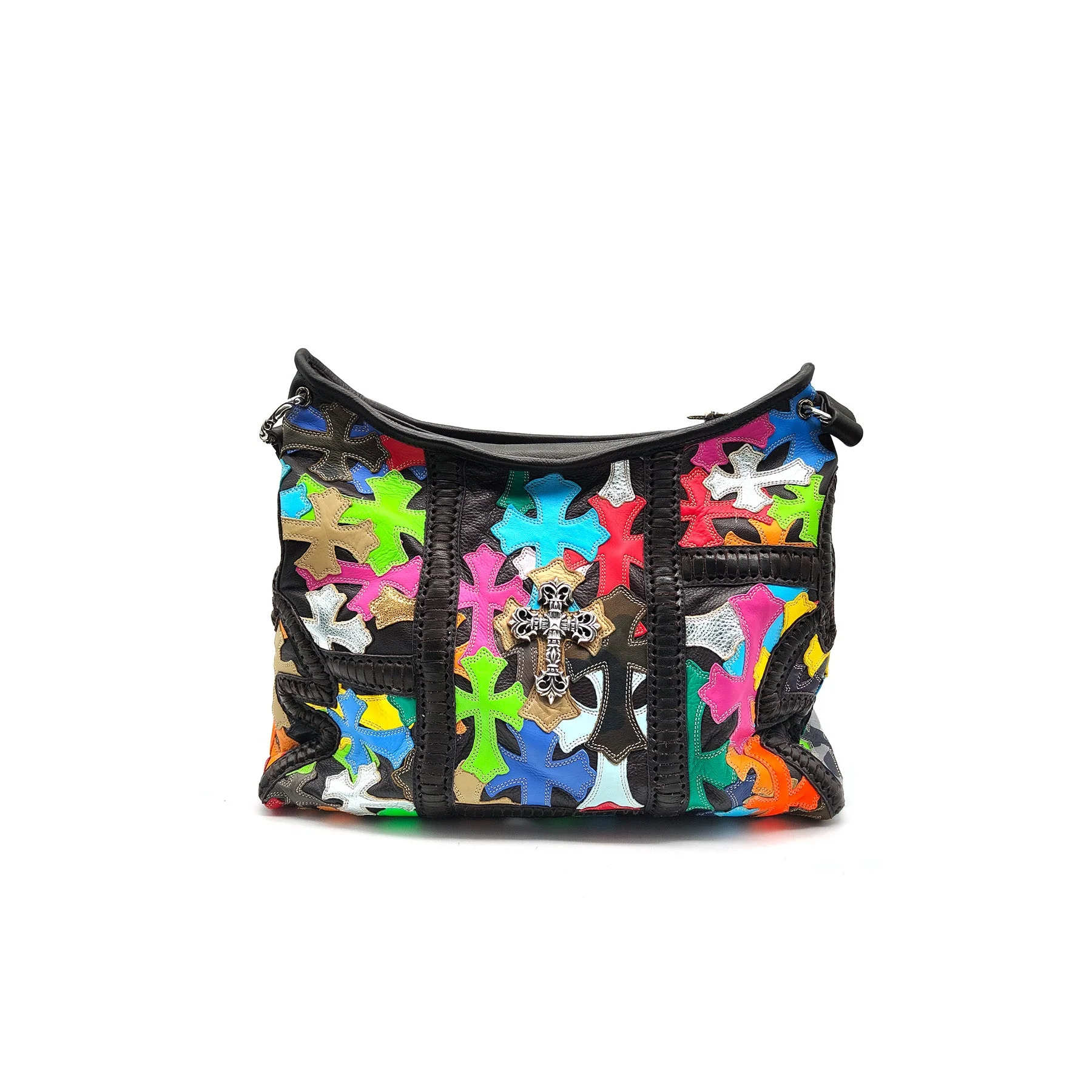 Chrome Hearts Silver Filigree Multicolor Patch Lyon Bag