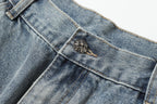 Chrome Hearts White & black Leather Cross Patches Jeans