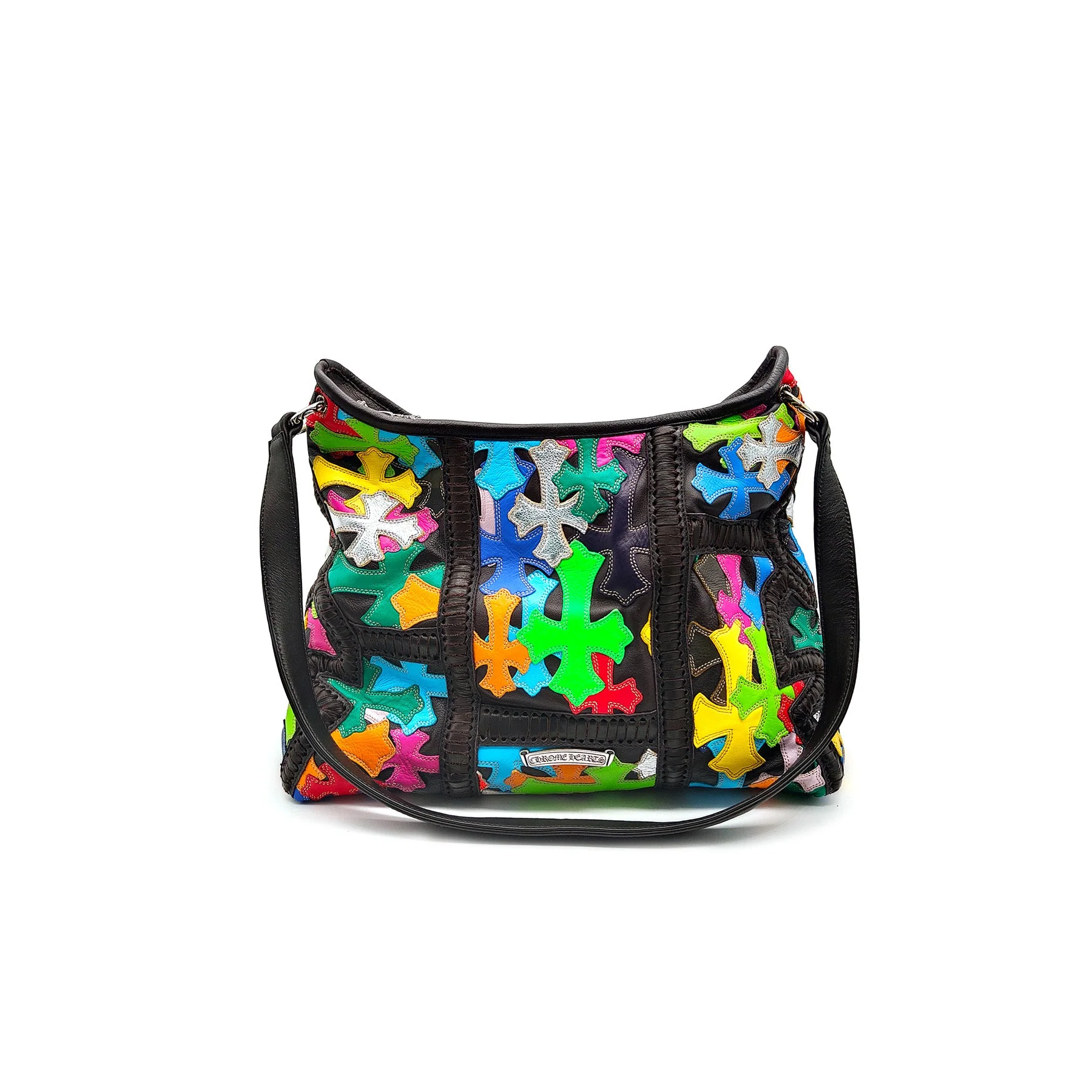 Chrome Hearts Silver Filigree Multicolor Patch Lyon Bag