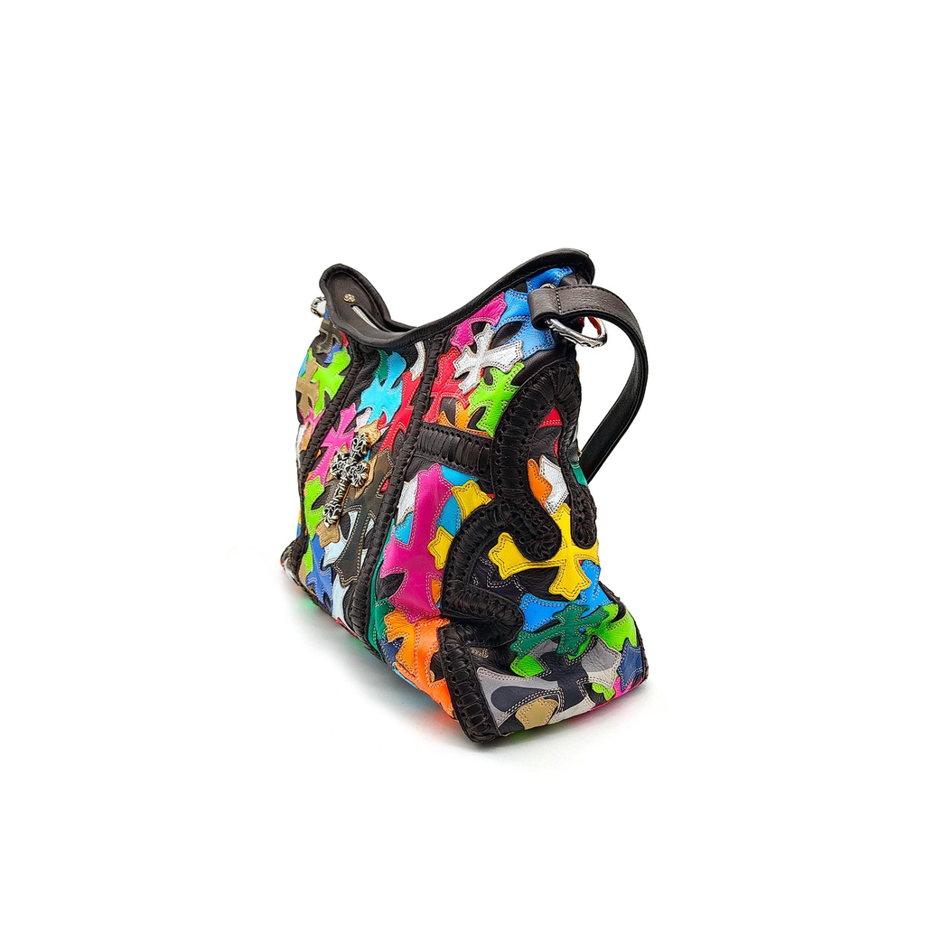 Chrome Hearts Silver Filigree Multicolor Patch Lyon Bag