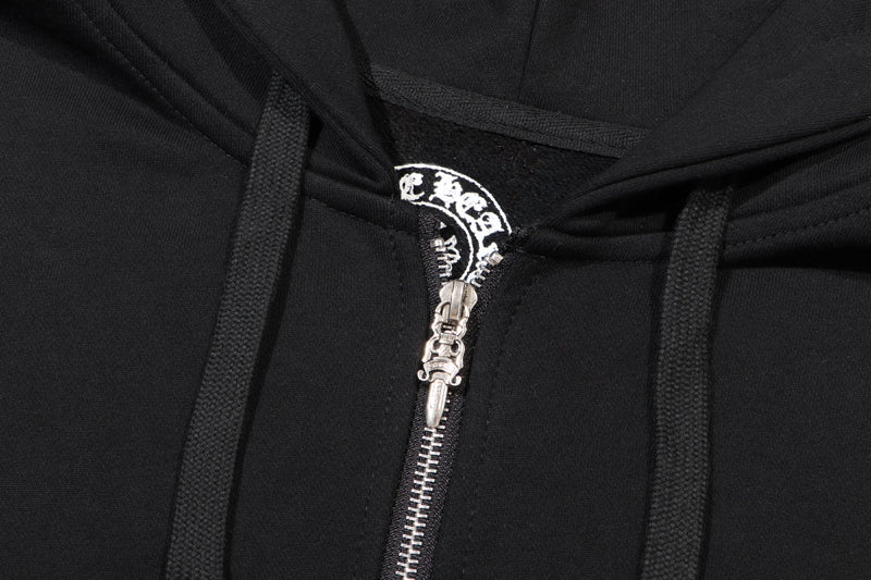 Chrome Hearts Multi-Color Cemetery Cross Logo Zip Up Hoodie 5015