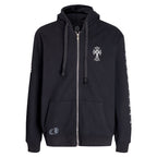 Chrome Hearts Letter Printed Long Cross Flower Arm Zipper Sweatshirt 5007
